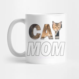 Cat mom - tabby cat oil painting word art Mug